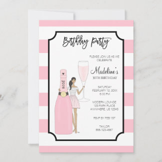 Birthday Party Invitation - Rose Fashion Girl