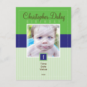 BIRTHDAY PARTY INVITATION :: stitched - boy1