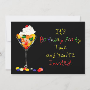 Birthday Party Invitation , Sundae Jelly Beans