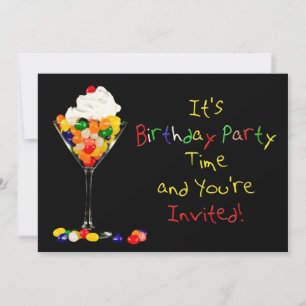 Birthday Party Invitation , Sundae Jelly Beans