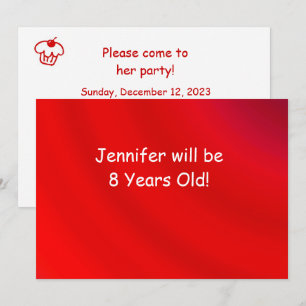 Birthday Party Invitation, Two-Sided, Red Gradient Invitation