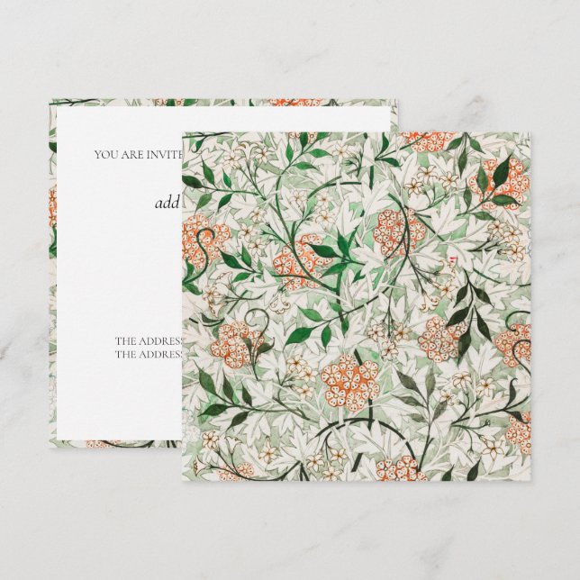 BIRTHDAY PARTY INVITATION : WILLIAM MORRIS  (Front/Back)