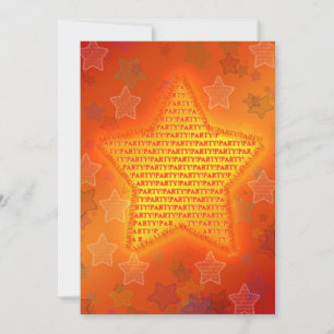 Birthday party invitation with bright stars