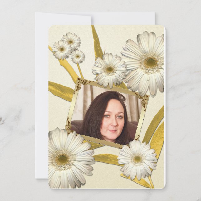 Birthday Party Invitation with daisies (Front)