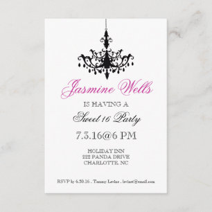 Birthday Party Invite Chandelier whp