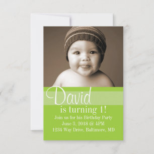 Birthday Party Invite Colour Lime Green