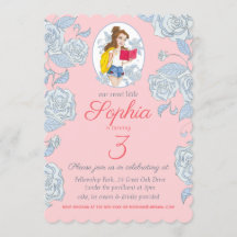 Birthday Party Invite, Modern Princess Belle