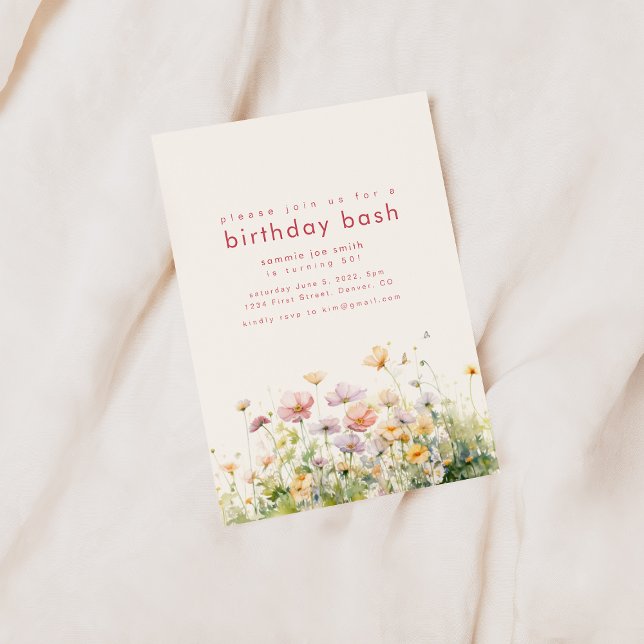 Birthday Party Invite with Spring Flowers (Creator Uploaded)
