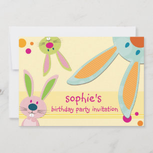 BIRTHDAY PARTY INVITES :: bunny's peeking 1L
