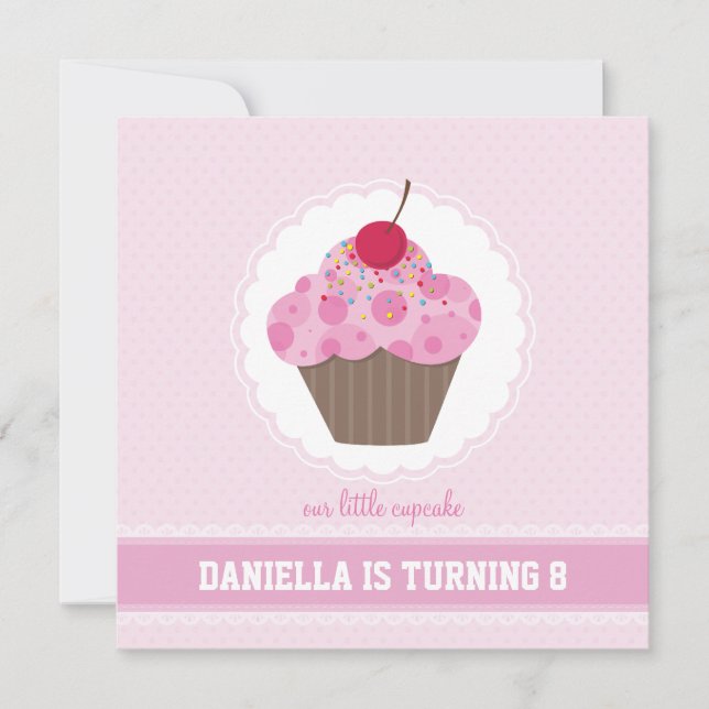 BIRTHDAY PARTY INVITES :: cupcake 6SQ (Front)