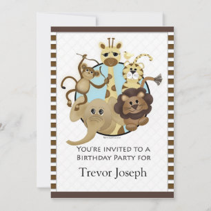 Birthday Party Invitiation Safari Style Invitation