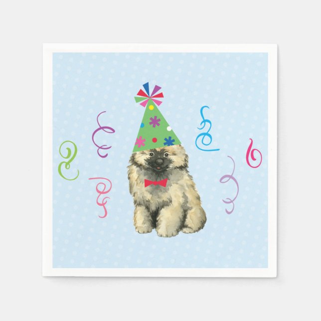 Birthday Party Keeshond Napkins (Front)