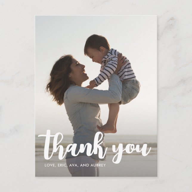 Birthday Party Kids Thank You Script One Photo Postcard (Front)