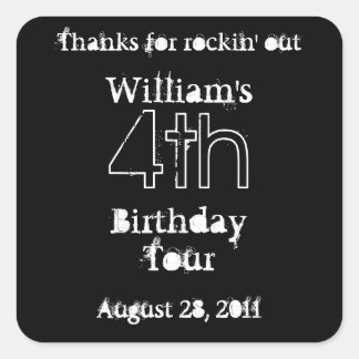 (Birthday) Party like a rockstar - favour tags! Square Sticker