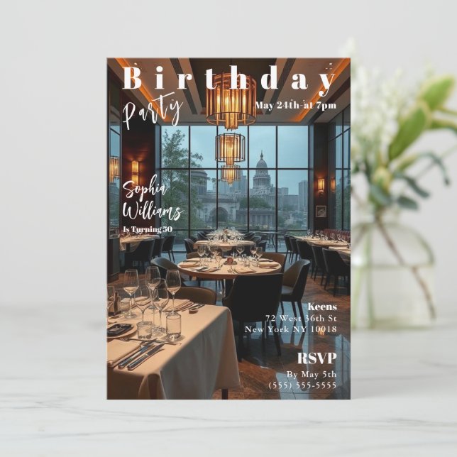 Birthday Party Magazine Cover Invitation (Standing Front)