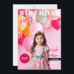 Birthday Party Magazine Cover Invitation<br><div class="desc">A Birthday Fit for a Cover Star! Make your little girl feel like the star of the year with this Magazine Cover Birthday Party Invitation! Featuring a custom photo, playful headlines, and a bright, fun design, this invitation turns her special day into a headline-worthy celebration! Whether she’s a princess, superstar,...</div>