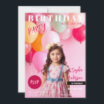 Birthday Party Magazine Cover Invitation<br><div class="desc">A Birthday Fit for a Cover Star! Make your little girl feel like the star of the year with this Magazine Cover Birthday Party Invitation! Featuring a custom photo, playful headlines, and a bright, fun design, this invitation turns her special day into a headline-worthy celebration! Whether she’s a princess, superstar,...</div>