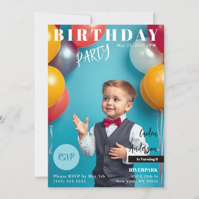 Birthday Party Magazine Cover Invitation (Front)