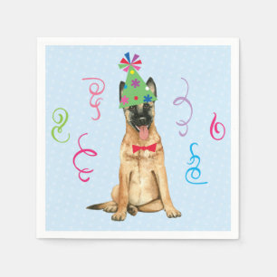 Birthday Party Malinois Napkin
