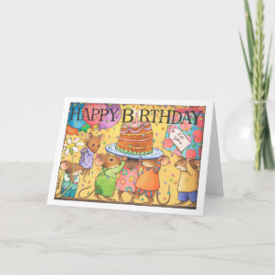 Birthday party mice card