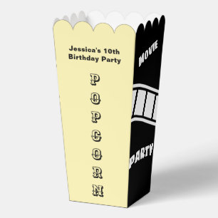Birthday Party Movie Night Yellow Popcorn Favour Box