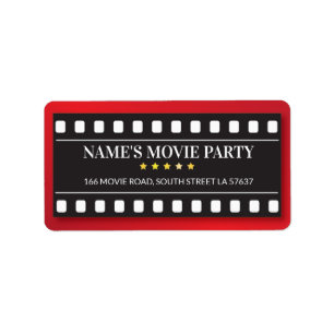 Birthday Party Movie Ticket Film Address Labels