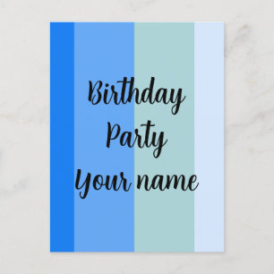Birthday Party Name Template Postcard