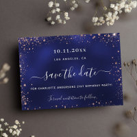 Birthday party navy blue rose gold