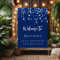 Birthday party navy blue welcome