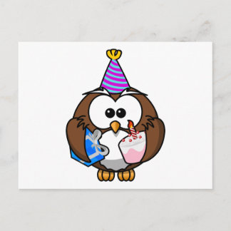 Birthday Party Owl Postcard