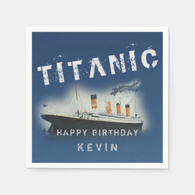 Birthday Party Personalised Titanic Napkins (Front)