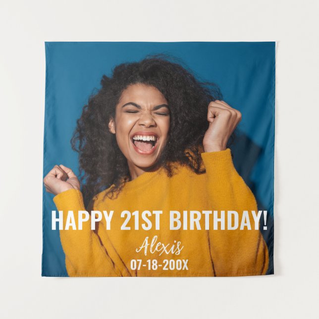 Birthday Party Photo 21st or other Birthday  Tapestry (Front)