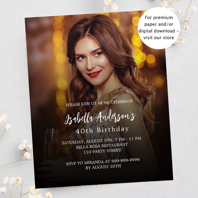 Birthday party photo budget invitation flyer (Creator Uploaded)