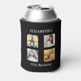 Birthday Party Photo Collage Can Cooler