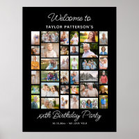 Birthday Party Photo Collage, Simple, Fun Welcome 