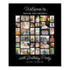 Birthday Party Photo Collage, Simple, Fun Welcome