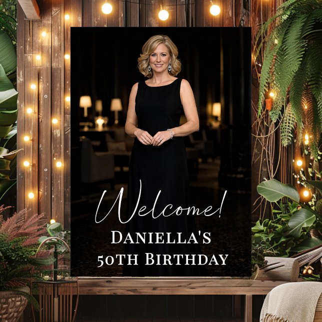 Birthday party photo elegant welcome poster (Creator Uploaded)
