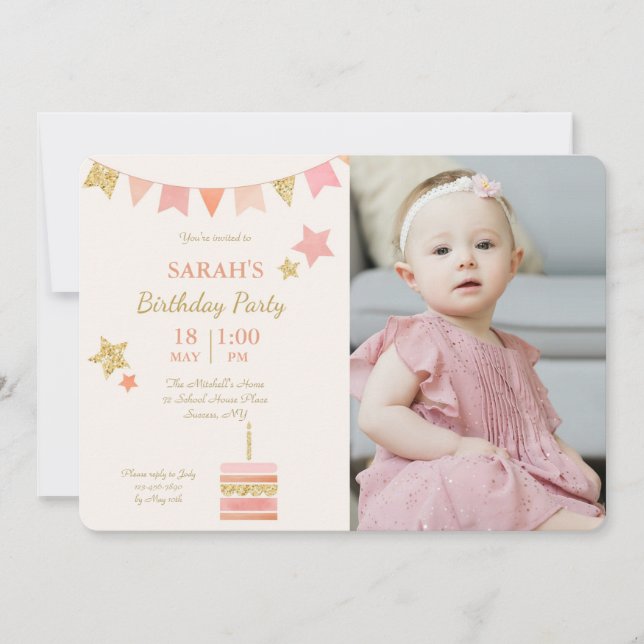 Birthday Party Photo Invitation (Front)