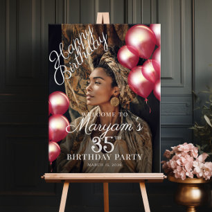 Birthday party photo welcome poster
