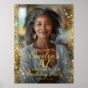 Birthday party photo welcome sign