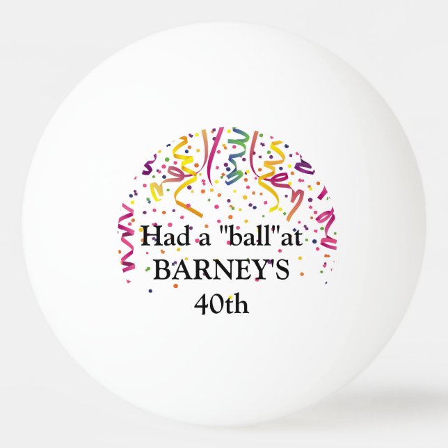 Birthday Party Ping Pong Ball Favours (Front)