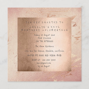 Birthday Party Pink Glam Powder Gold Blush Invitation