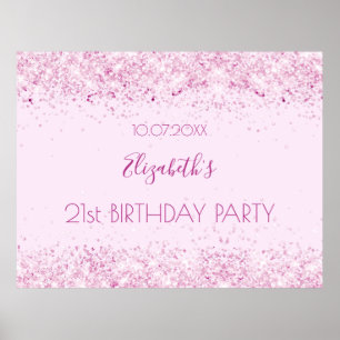 Birthday party pink welcome sign