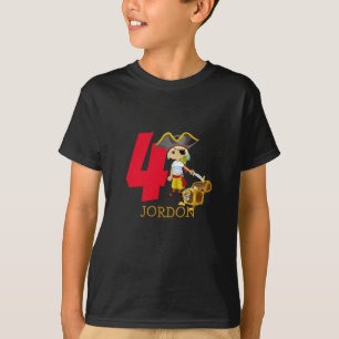 Birthday Party Pirate 4th Name  T-Shirt