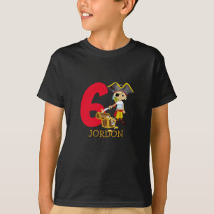 Birthday Party Pirate 6th Name  T-Shirt