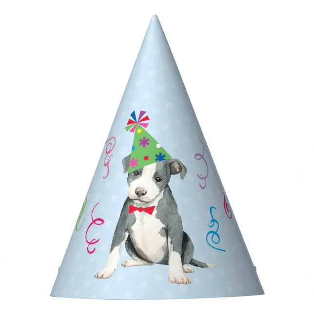 Birthday Party Pit Bull Terrier Hat (Front)