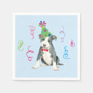 Birthday Party Pit Bull Terrier Napkin