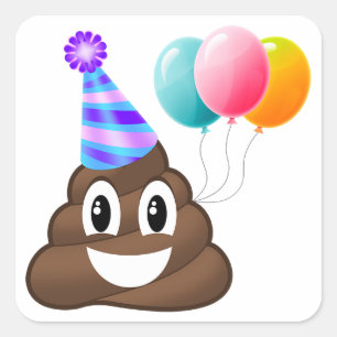 Birthday Party Poop Emoji Sticker