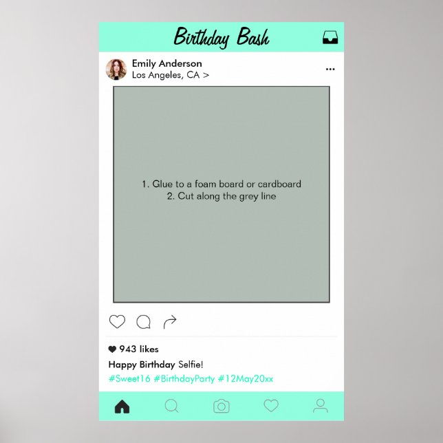 Birthday Party Prop Photo Booth Frame Decoration (Front)