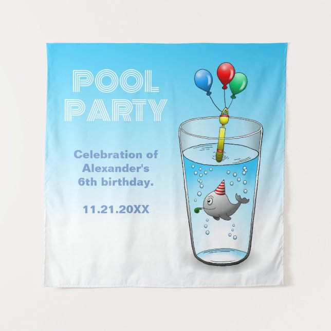 Birthday Party-ready Whale Tapestry (Front)